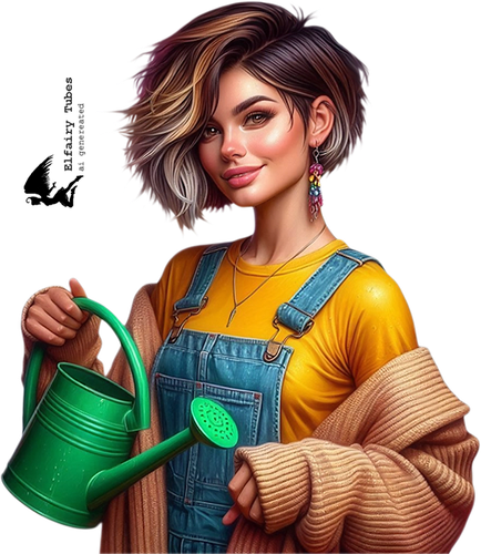 psp tube gardening woman001EF.png