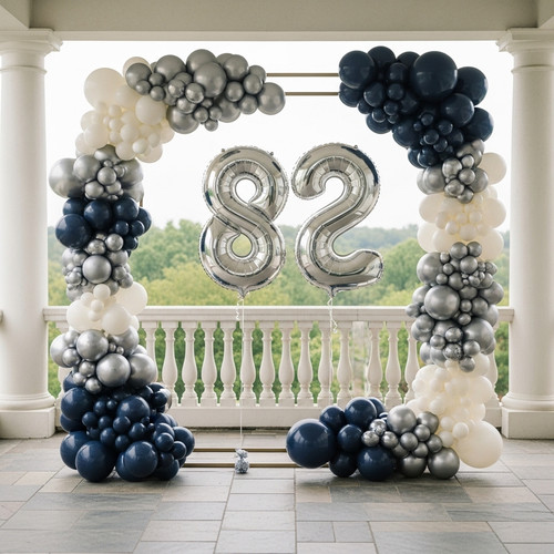 32 Inch Big Sliver Large Number 82 Mylar Foil Balloon For Helium & Air Filled Premium Self Seal Ball.jpg