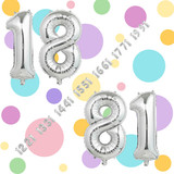 32 Inch Big Silver Large Number 18 81 Mylar Foil Balloon For Helium &amp; Air Filled Premium Self Seal B