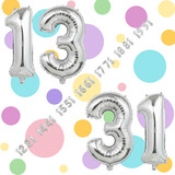 32 Inch Big Silver Large Number 13 31 Mylar Foil Balloon For Helium &amp; Air Filled Premium Self Seal B