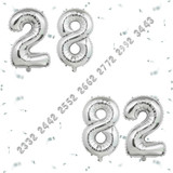 32 Inch Big Sliver Large Number 28 82 Mylar Foil Balloon For Helium &amp; Air Filled Premium Self Seal B