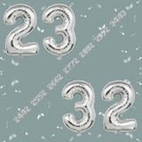 32 Inch Big Sliver Large Number 23 32 Mylar Foil Balloon For Helium &amp; Air Filled Premium Self Seal B