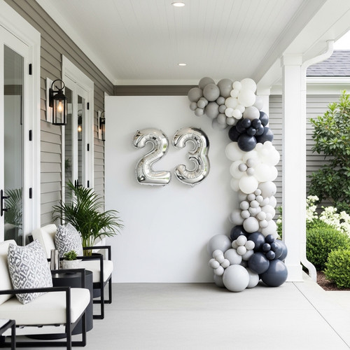 32 Inch Big Sliver Large Number 23 Mylar Foil Balloon For Helium & Air Filled Premium Self Seal Ball.jpg