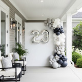 32 Inch Big Sliver Large Number 23 Mylar Foil Balloon For Helium &amp; Air Filled Premium Self Seal Ball