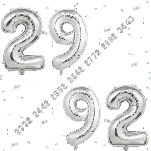 32 Inch Big Sliver Large Number 29 92 Mylar Foil Balloon For Helium & Air Filled Premium Self Seal B.jpg