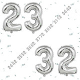 32 Inch Big Sliver Large Number 23 32 Mylar Foil Balloon For Helium &amp; Air Filled Premium Self Seal B