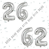 32 Inch Big Sliver Large Number 26 62 Mylar Foil Balloon For Helium &amp; Air Filled Premium Self Seal B
