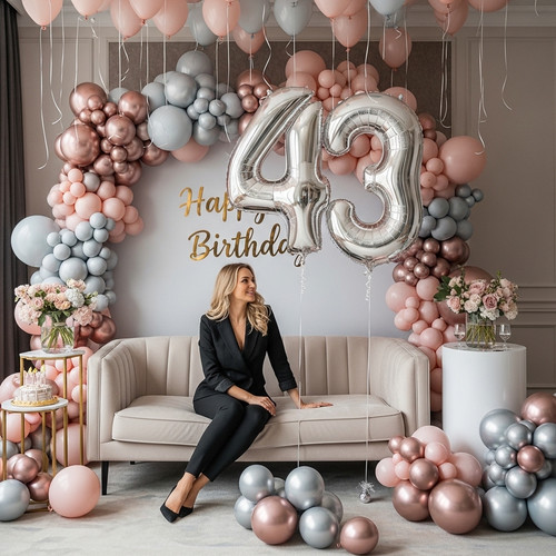 32 Inch Big Sliver Large Number 43 Mylar Foil Balloon For Helium & Air Filled Premium Self Seal Ball.jpg