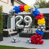 32 Inch Big Sliver Large Number 29 Mylar Foil Balloon For Helium &amp; Air Filled Premium Self Seal Ball
