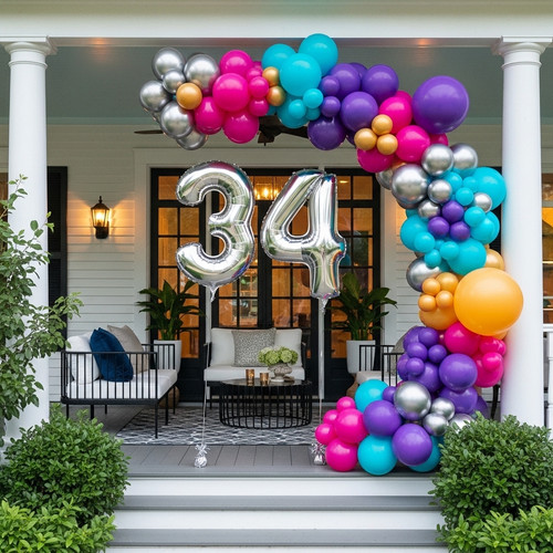 32 Inch Big Sliver Large Number 34 Mylar Foil Balloon For Helium & Air Filled Premium Self Seal Ball.jpg