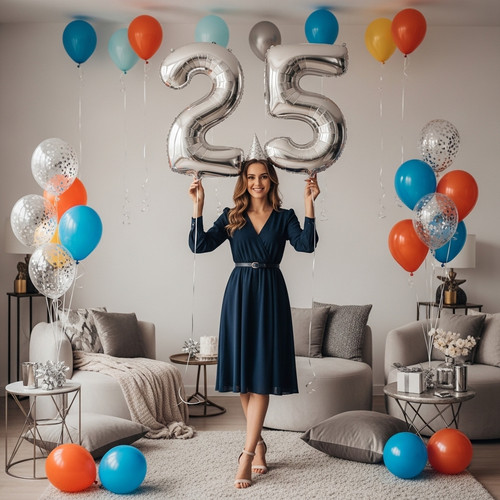 32 Inch Big Sliver Large Number 25 Mylar Foil Balloon For Helium & Air Filled Premium Self Seal Ball.jpg