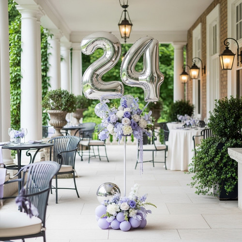 32 Inch Big Sliver Large Number 24 Mylar Foil Balloon For Helium & Air Filled Premium Self Seal Ball.jpg