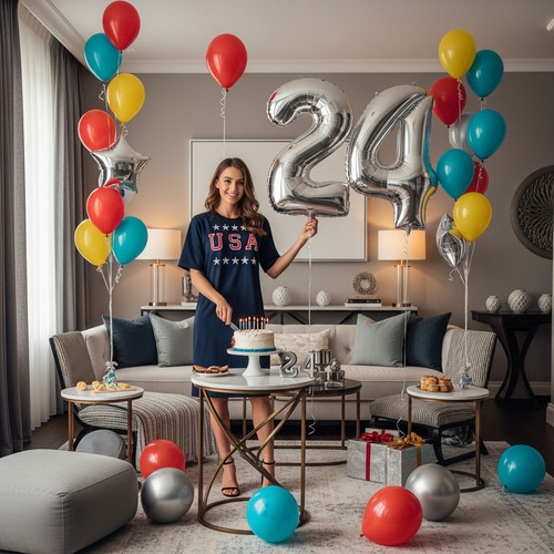 32 Inch Big Sliver Large Number 24 Mylar Foil Balloon For Helium & Air Filled Premium Self Seal Ball.jpg