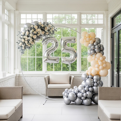 32 Inch Big Sliver Large Number 25 Mylar Foil Balloon For Helium & Air Filled Premium Self Seal Ball.jpg