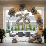 32 Inch Big Sliver Large Number 26 Mylar Foil Balloon For Helium &amp; Air Filled Premium Self Seal Ball