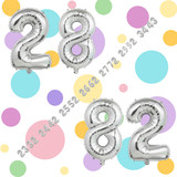 32 Inch Big Silver Large Number 28 82 Mylar Foil Balloon For Helium &amp; Air Filled Premium Self Seal B
