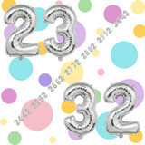 32 Inch Big Silver Large Number 23 32 Mylar Foil Balloon For Helium &amp; Air Filled Premium Self Seal B
