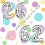 32 Inch Big Silver Large Number 26 62 Mylar Foil Balloon For Helium &amp; Air Filled Premium Self Seal B