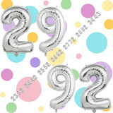 32 Inch Big Silver Large Number 29 92 Mylar Foil Balloon For Helium &amp; Air Filled Premium Self Seal B