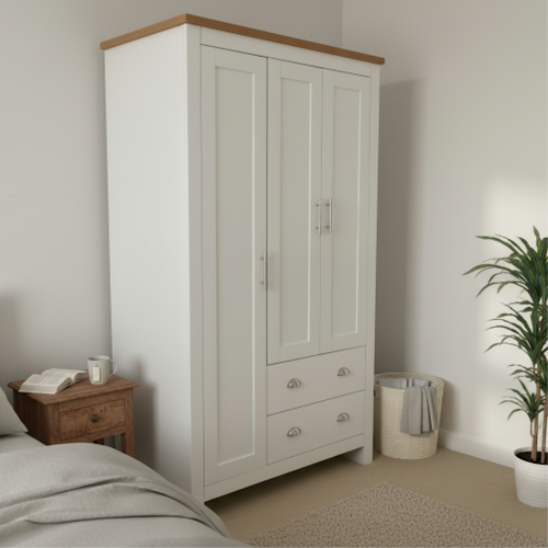 White Wardrobe with Drawers Keeps It Minimal.png