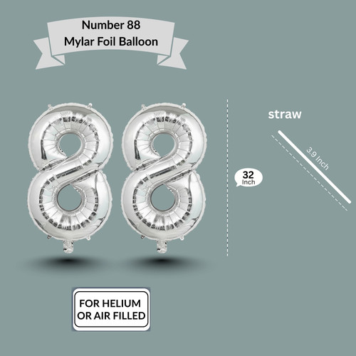 32 Inch Big Sliver Large Number 88 Mylar Foil Balloon For Helium & Air Filled Premium Self Seal Ball.jpg