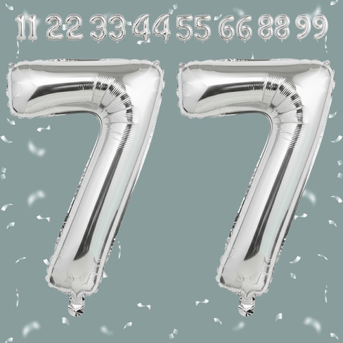 32 Inch Big Sliver Large Number 77 Mylar Foil Balloon For Helium & Air Filled Premium Self Seal Ball.jpg