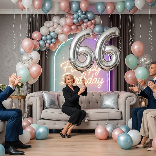 32 Inch Big Sliver Large Number 66 Mylar Foil Balloon For Helium & Air Filled Premium Self Seal Ball.jpg