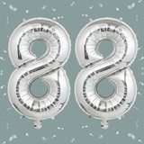 32 Inch Big Sliver Large Number 88 Mylar Foil Balloon For Helium &amp; Air Filled Premium Self Seal Ball