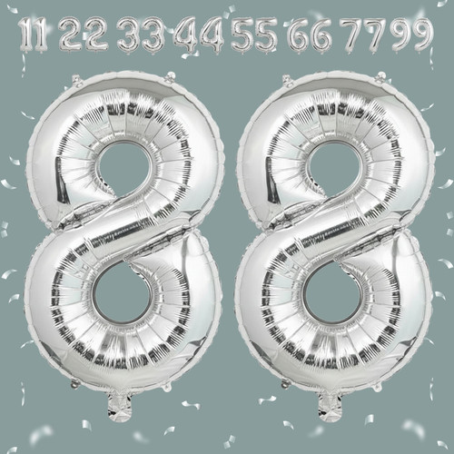 32 Inch Big Sliver Large Number 88 Mylar Foil Balloon For Helium & Air Filled Premium Self Seal Ball.jpg