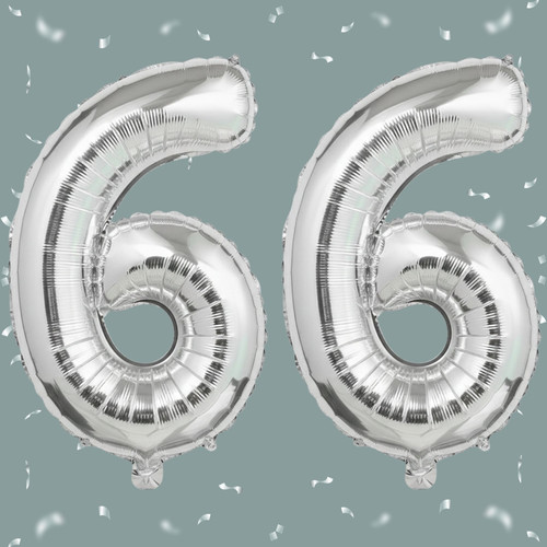 32 Inch Big Sliver Large Number 66 Mylar Foil Balloon For Helium & Air Filled Premium Self Seal Ball.jpg