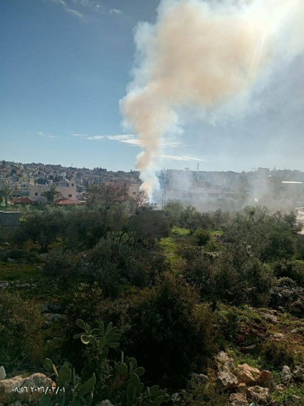 سقوط صاروخ اعتراضي في بلدة قراوة بني حسان غرب سلفيت....
