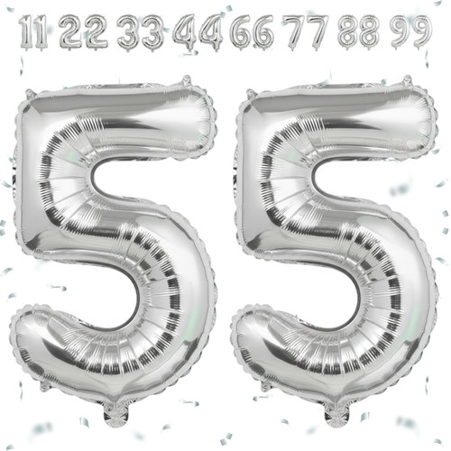 32 Inch Big Sliver Large Number 55 Mylar Foil Balloon For Helium & Air Filled Premium Self Seal Ball.jpg