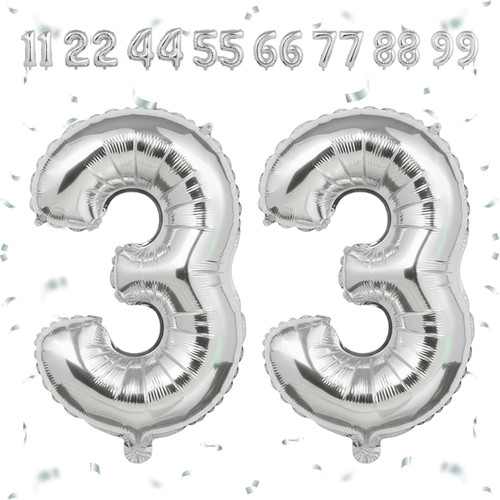 32 Inch Big Sliver Large Number 33 Mylar Foil Balloon For Helium & Air Filled Premium Self Seal Ball.jpg