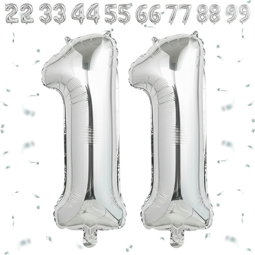 32 Inch Big Sliver Large Number 11 Mylar Foil Balloon For Helium & Air Filled Premium Self Seal Ball.jpg
