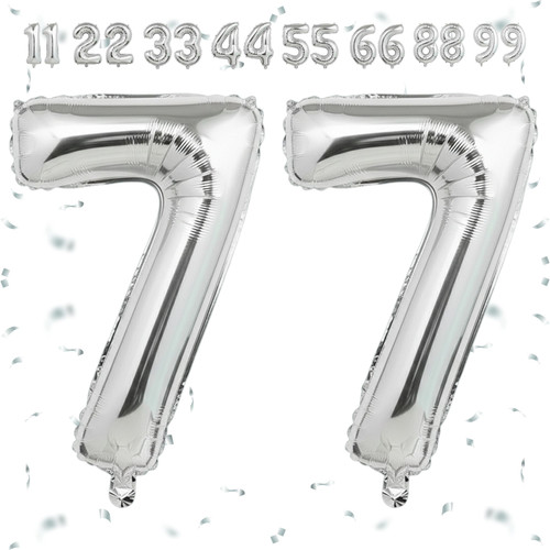 32 Inch Big Sliver Large Number 77 Mylar Foil Balloon For Helium & Air Filled Premium Self Seal Ball.jpg