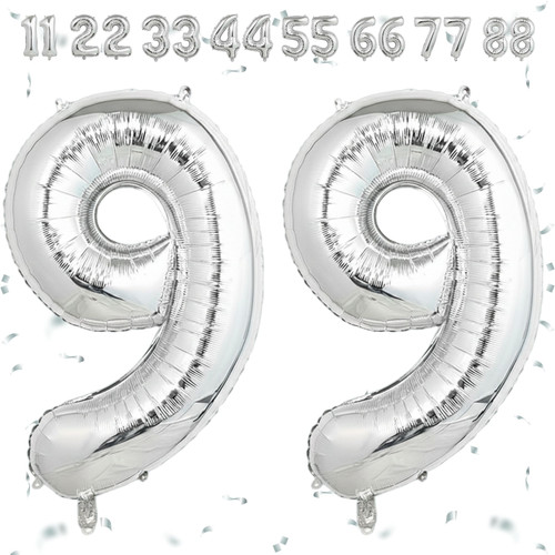 32 Inch Big Sliver Large Number 99 Mylar Foil Balloon For Helium & Air Filled Premium Self Seal Ball.jpg