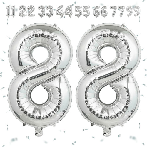 32 Inch Big Sliver Large Number 88 Mylar Foil Balloon For Helium & Air Filled Premium Self Seal Ball.jpg
