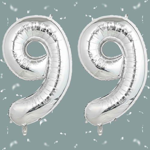 32 Inch Big Sliver Large Number 99 Mylar Foil Balloon For Helium & Air Filled Premium Self Seal Ball.jpg