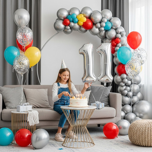32 Inch Big Sliver Large Number 11 Mylar Foil Balloon For Helium & Air Filled Premium Self Seal Ball.jpg