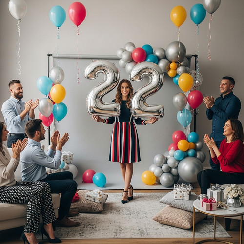32 Inch Big Sliver Large Number 22 Mylar Foil Balloon For Helium & Air Filled Premium Self Seal Ball.jpg
