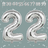32 Inch Big Sliver Large Number 22 Mylar Foil Balloon For Helium &amp; Air Filled Premium Self Seal Ball