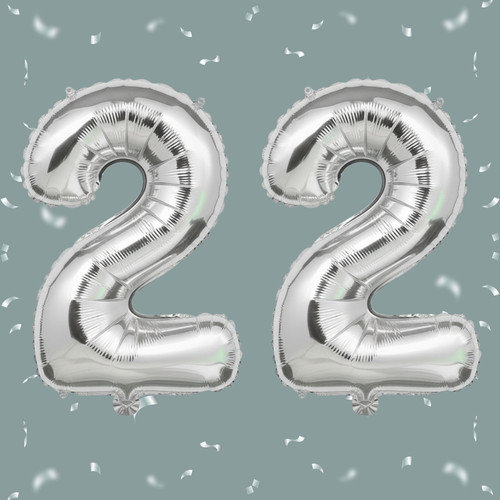 32 Inch Big Sliver Large Number 22 Mylar Foil Balloon For Helium & Air Filled Premium Self Seal Ball.jpg