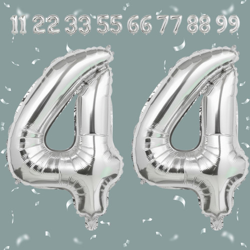 32 Inch Big Sliver Large Number 44 Mylar Foil Balloon For Helium & Air Filled Premium Self Seal Ball.jpg