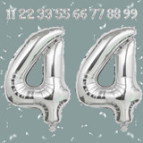 32 Inch Big Sliver Large Number 44 Mylar Foil Balloon For Helium &amp; Air Filled Premium Self Seal Ball