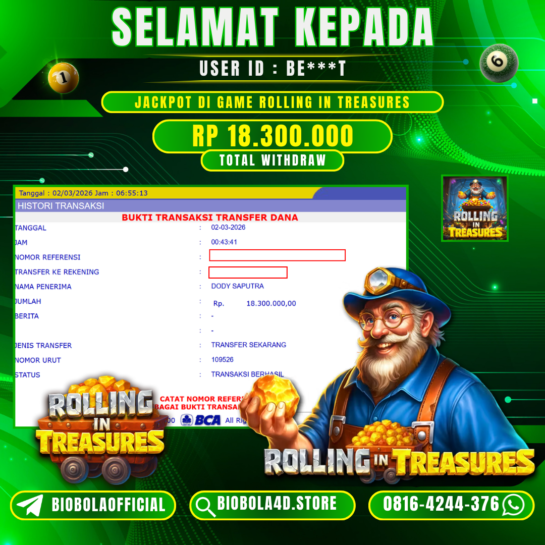 JP ROLLING IN TREASURES 18 JT DI BAYAR LUNAS !!