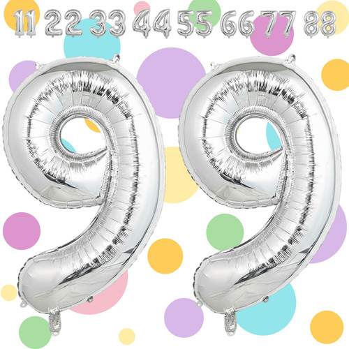 32 Inch Big Silver Large Number 99 Mylar Foil Balloon For Helium & Air Filled Premium Self Seal Ball.jpg