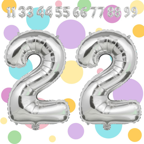 32 Inch Big Silver Large Number 22 Mylar Foil Balloon For Helium & Air Filled Premium Self Seal Ball.jpg