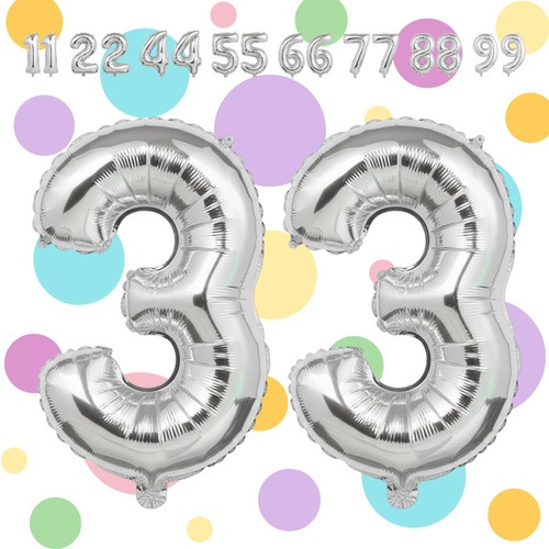 32 Inch Big Silver Large Number 33 Mylar Foil Balloon For Helium & Air Filled Premium Self Seal Ball.jpg