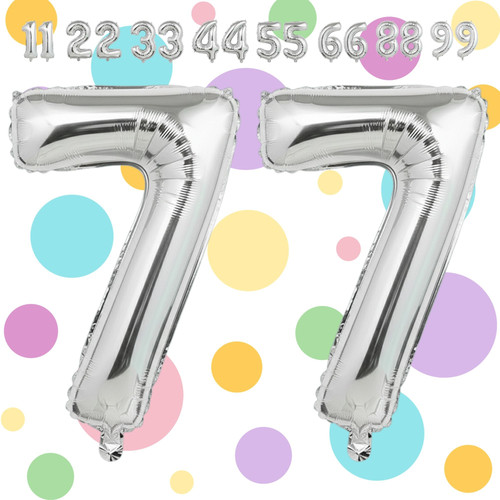 32 Inch Big Silver Large Number 77 Mylar Foil Balloon For Helium & Air Filled Premium Self Seal Ball.jpg