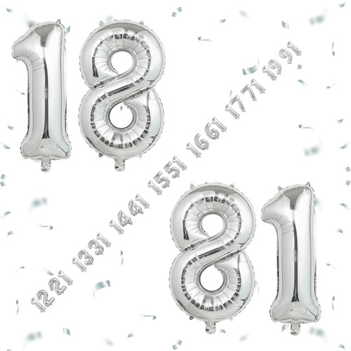 32 Inch Big Sliver Large Number 18 81 Mylar Foil Balloon For Helium & Air Filled Premium Self Seal B.jpg